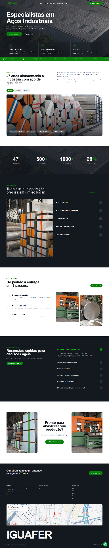 Landing page do projeto Iguafer