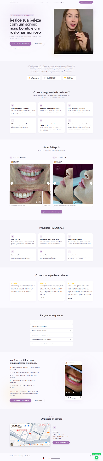 Landing page do projeto Marcella Armbruster